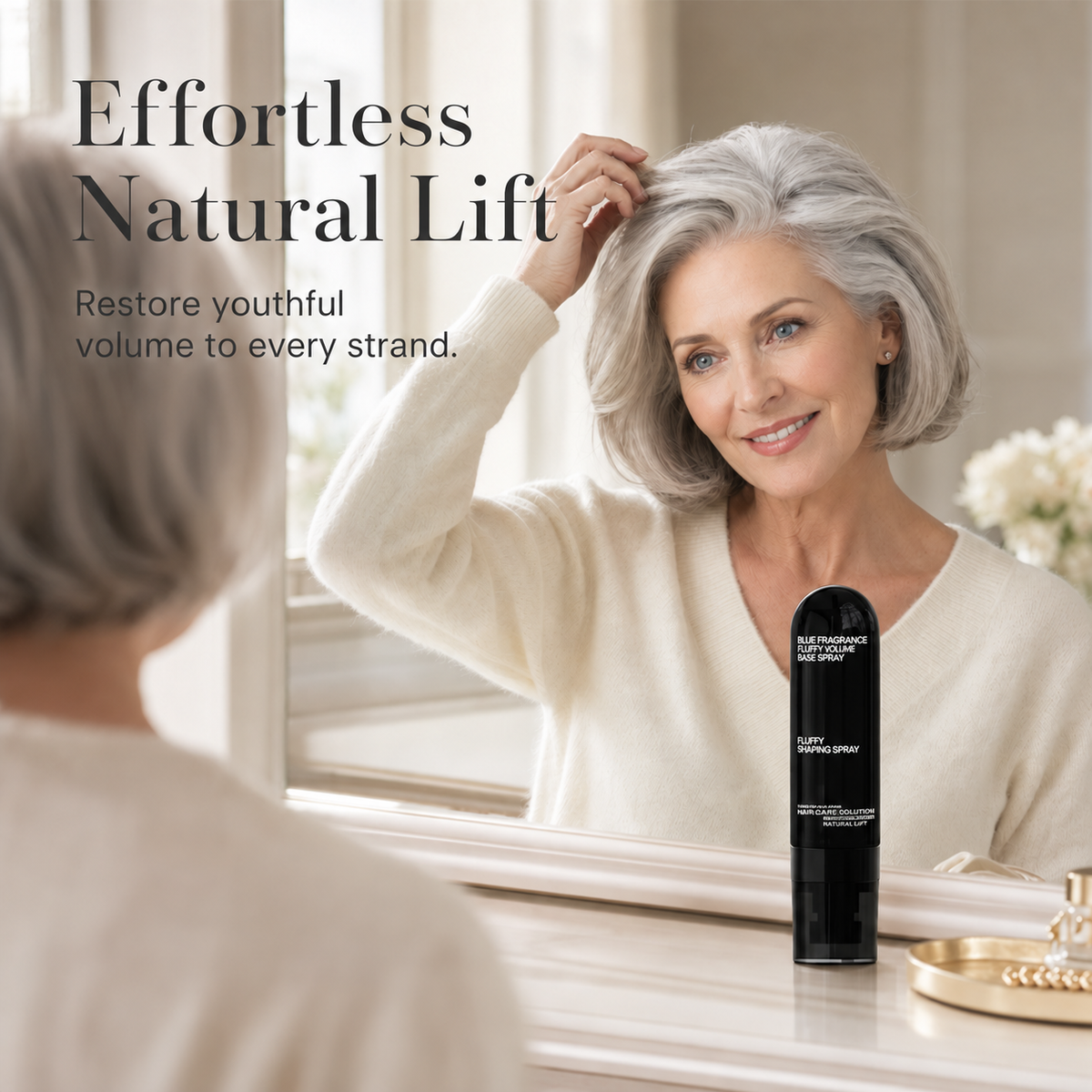 Fluffy Hair Shaping Spray, Long Lasting Peach Scent Volumizing Hair Mist for All-Day Hold